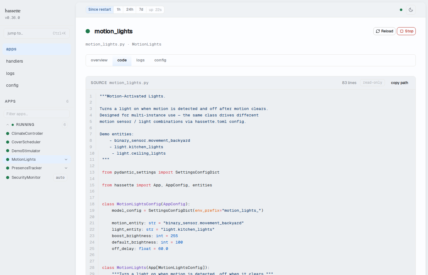 Code tab